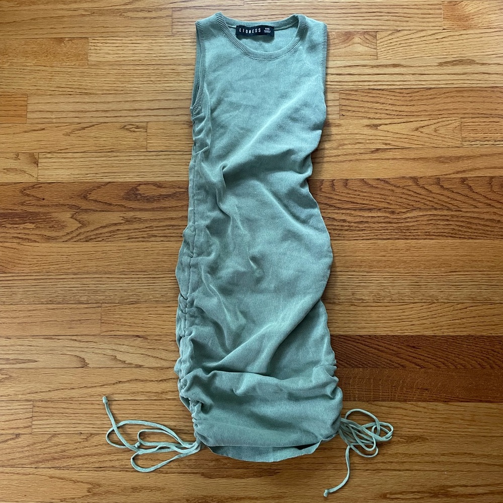 Lionness Military Minds Mini Dress in Sage size XXS
